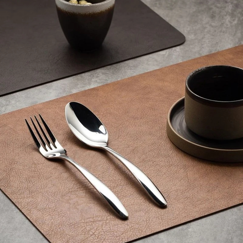 Cow Mat Rubber - Reusable Leather Table Mat For Outdoor