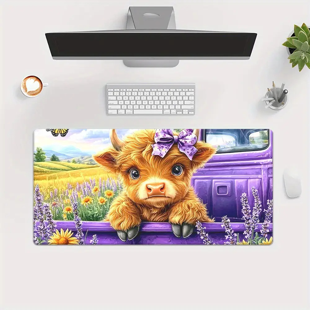 Cute Highland Cow Lavender Fie - огляд і ціна Cow Mat Rubber