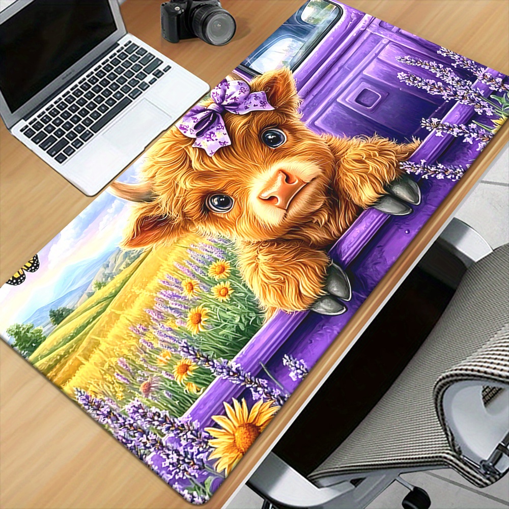 Cute Highland Cow Lavender Fie - огляд і ціна Cow Mat Rubber