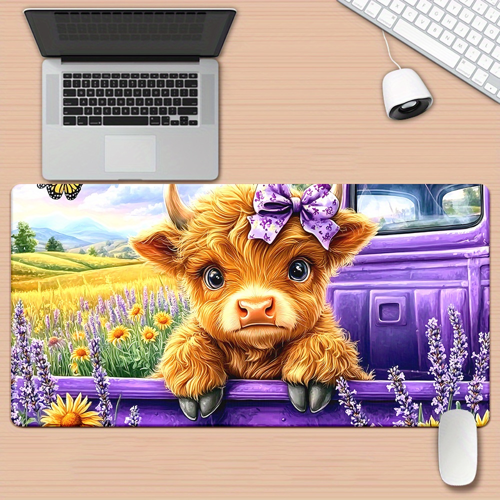 Cute Highland Cow Lavender Fie - огляд і ціна Cow Mat Rubber