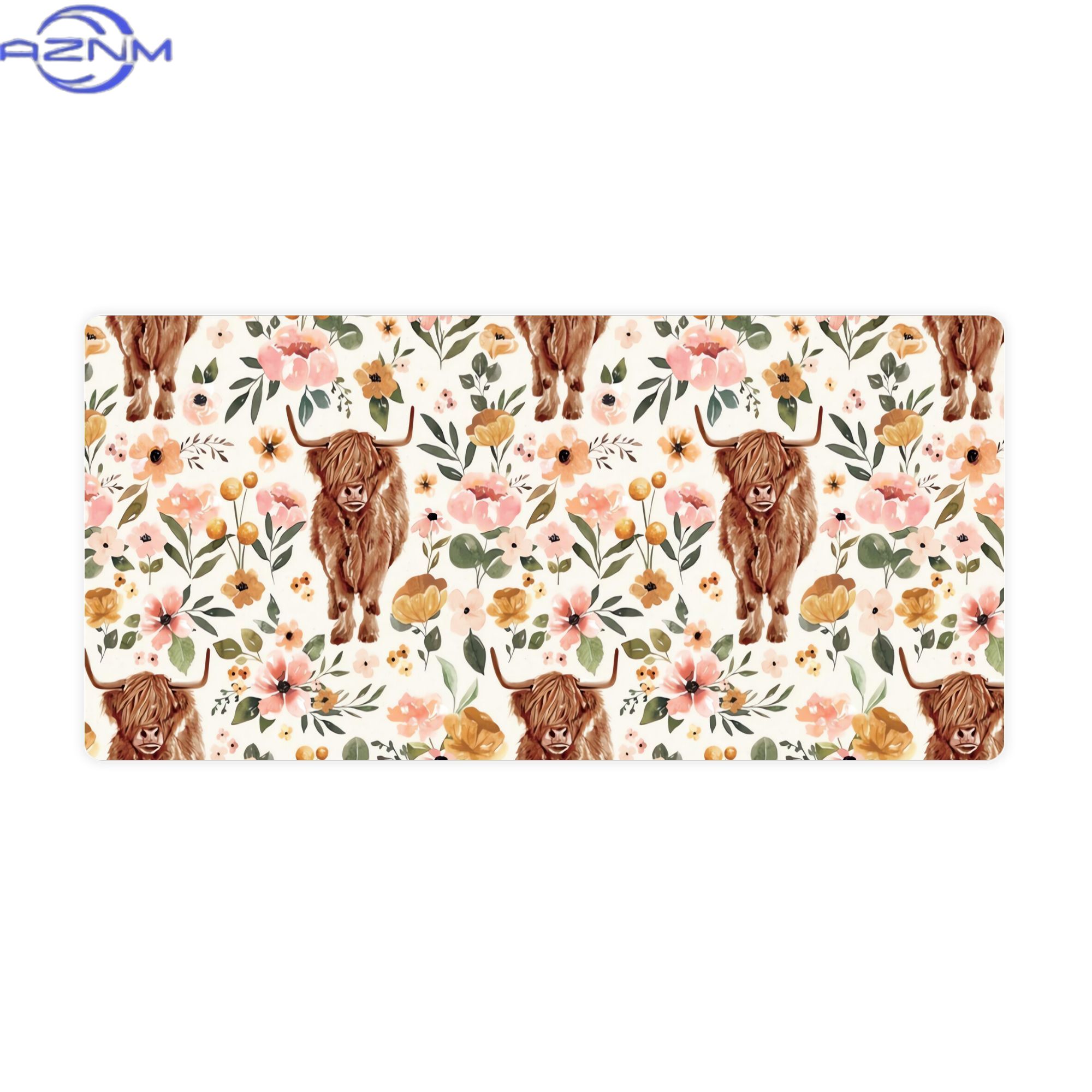 Highland Cow Boho Floral Aesth - огляд і ціна Cow Mat Rubber