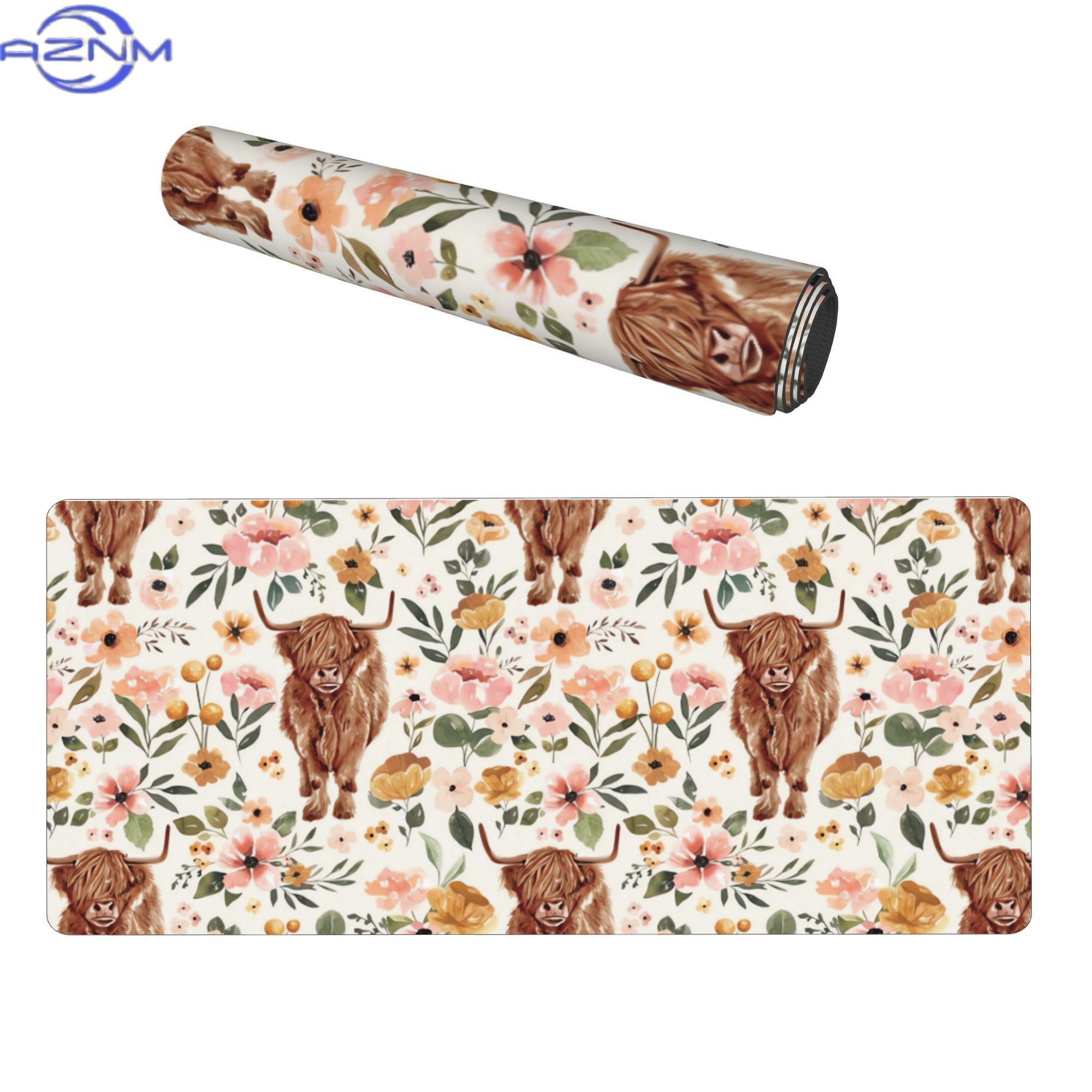 Highland Cow Boho Floral Aesth - огляд і ціна Cow Mat Rubber