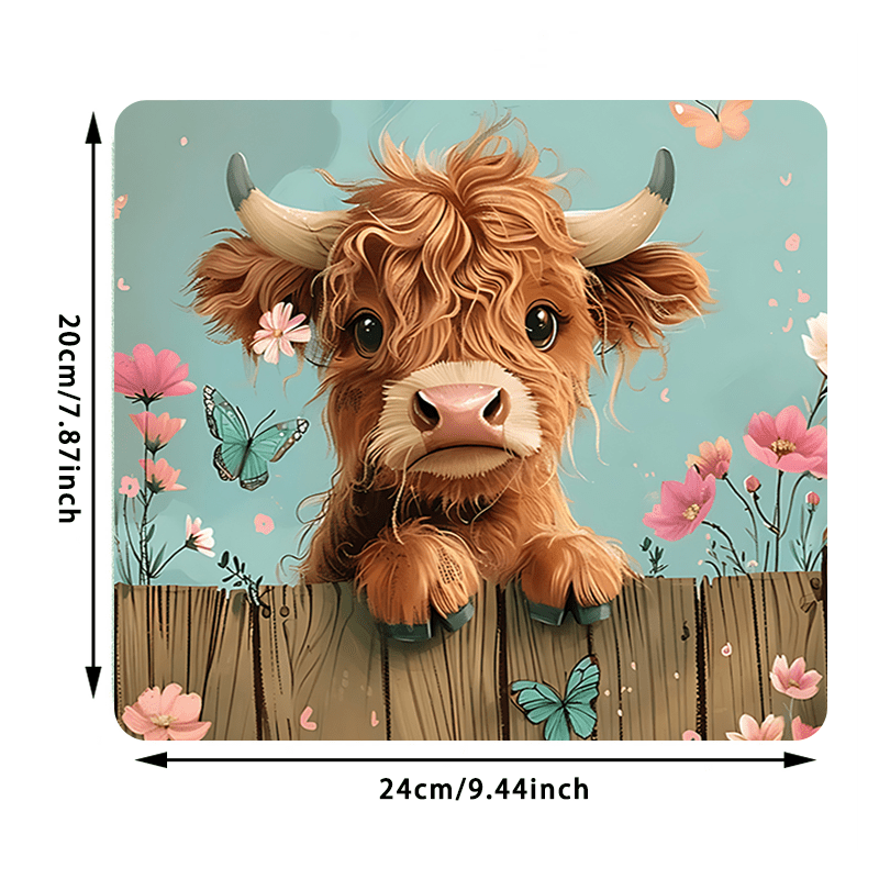 Brand Cute Highland Cow Mouse  - огляд і ціна Cow Mat Rubber