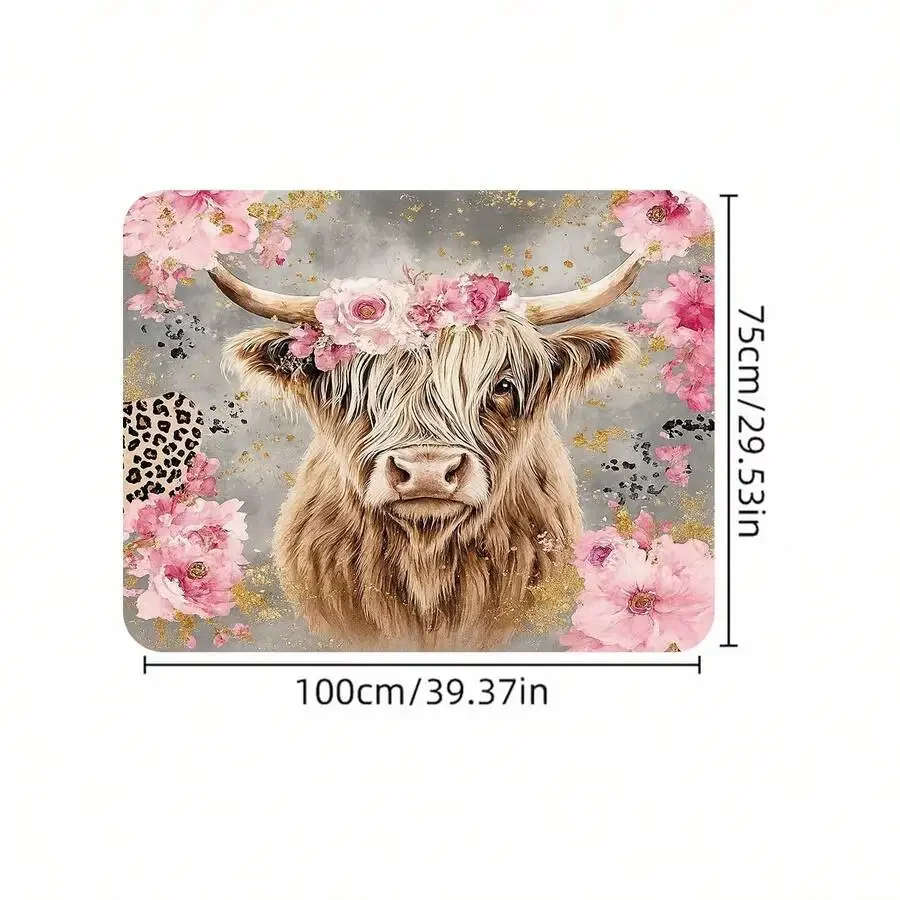 1 Piece, Scottish Highland Cow - огляд і ціна Cow Mat Rubber