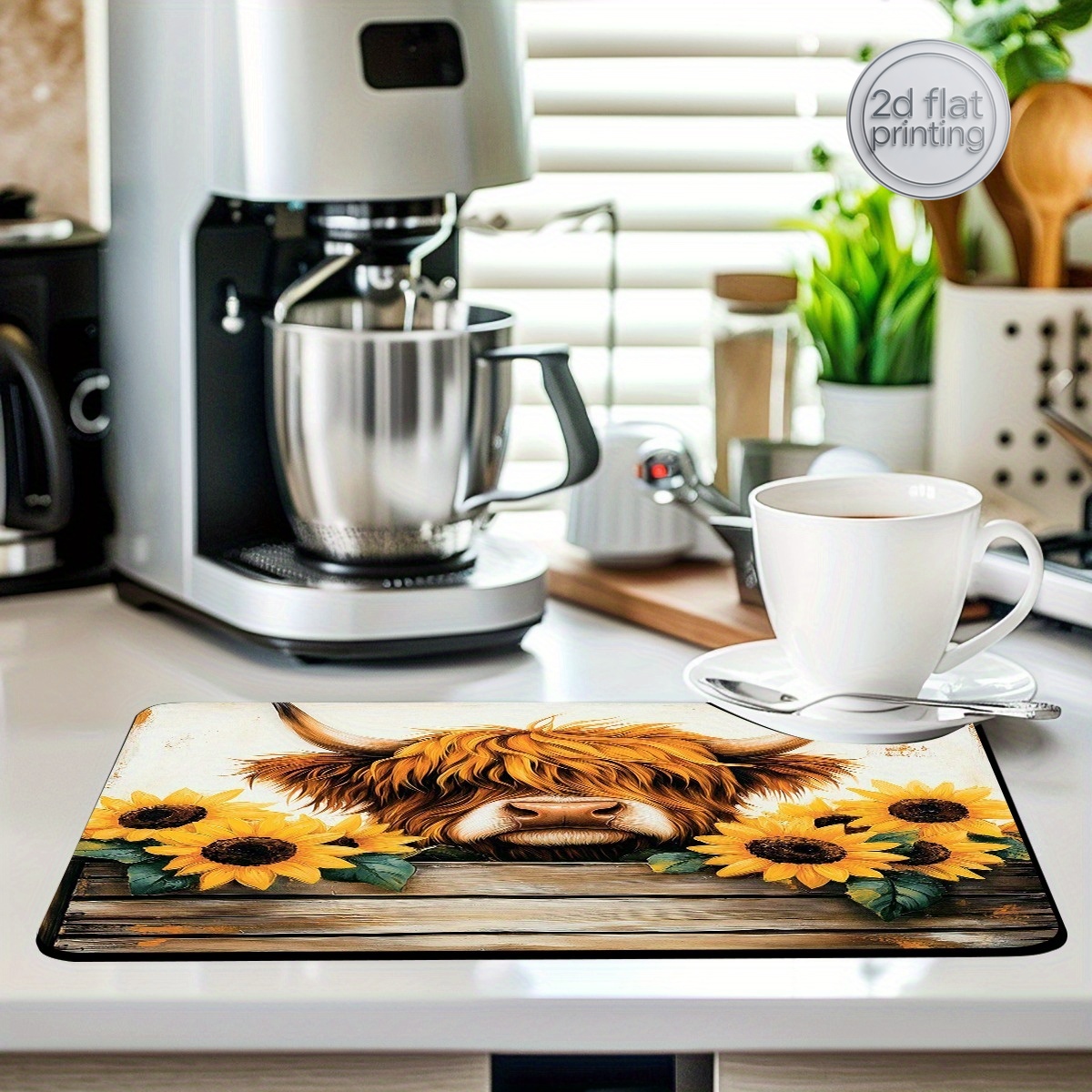 1pc Decorative Dish Drying Mat - огляд і ціна Cow Mat Rubber