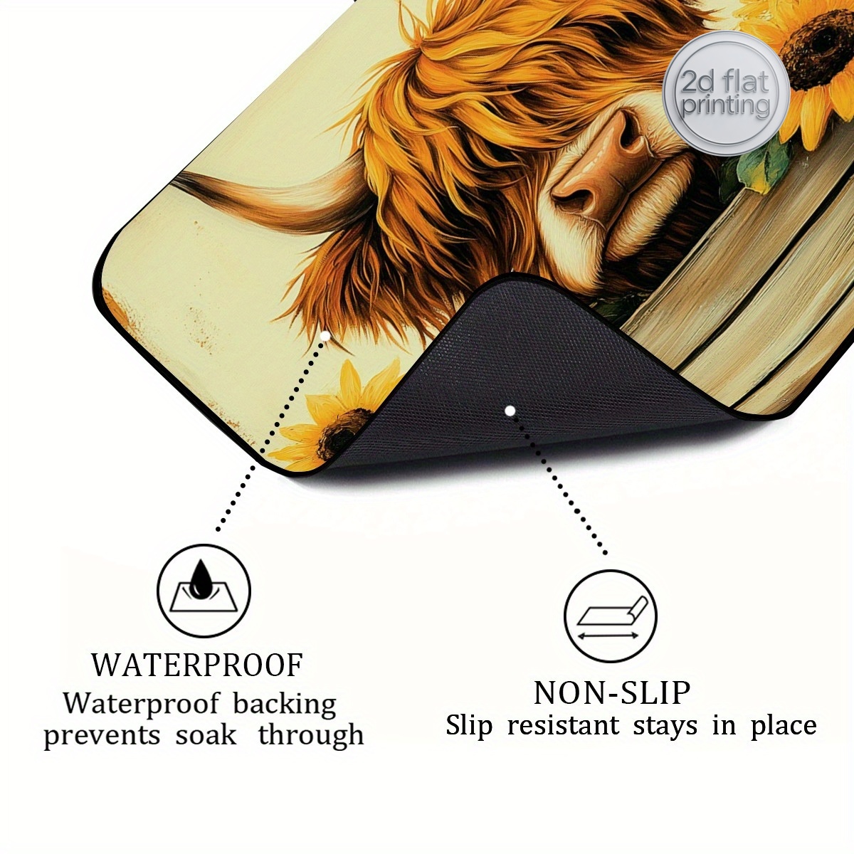 1pc Decorative Dish Drying Mat - огляд і ціна Cow Mat Rubber