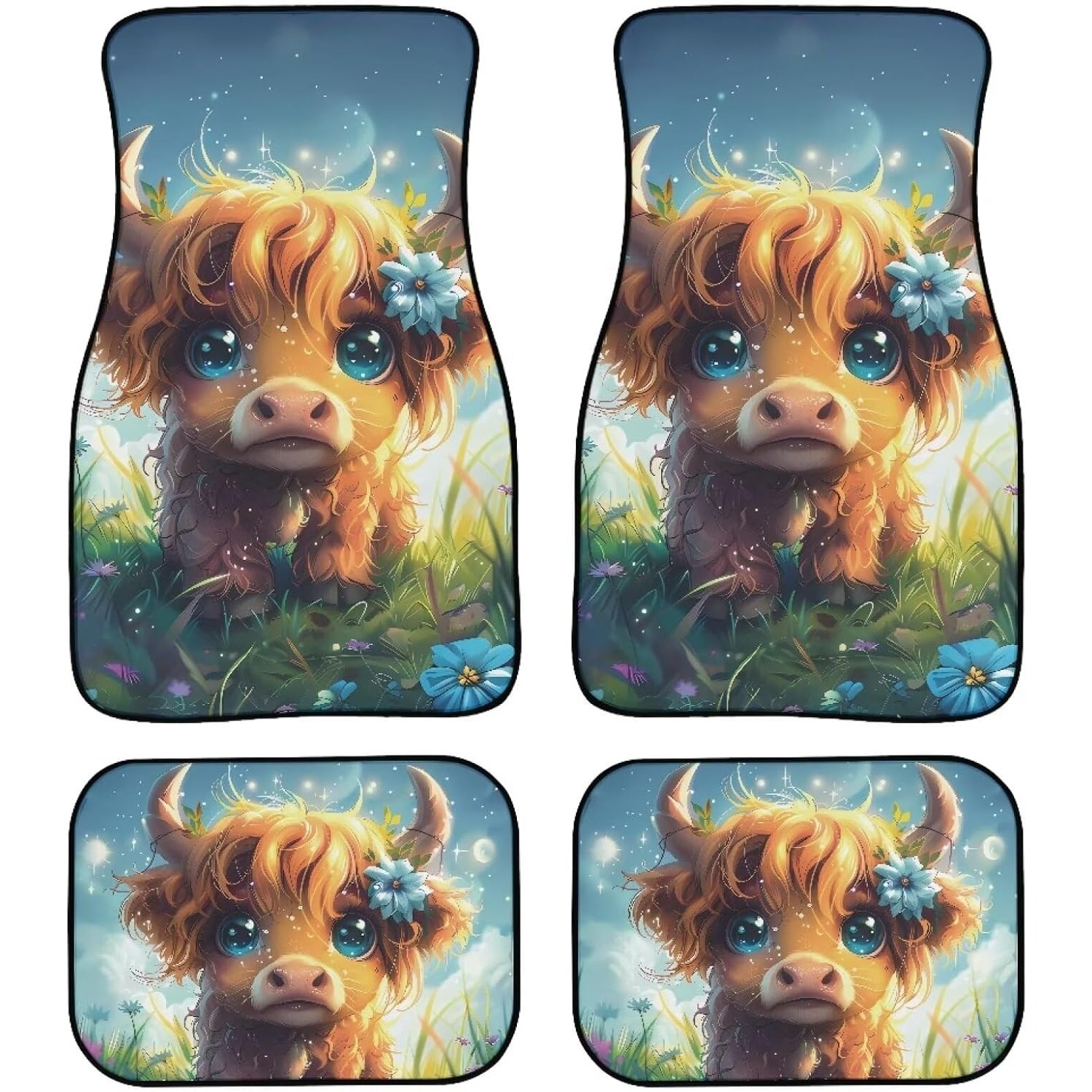 Cute Highland Cow Car Floor Ma - огляд і ціна Cow Mat Rubber