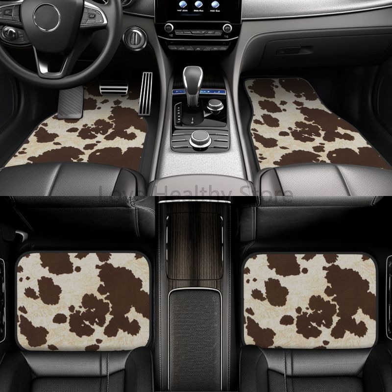 Cow Car Floor Mats Set of 4 Br - огляд і ціна Cow Mat Rubber